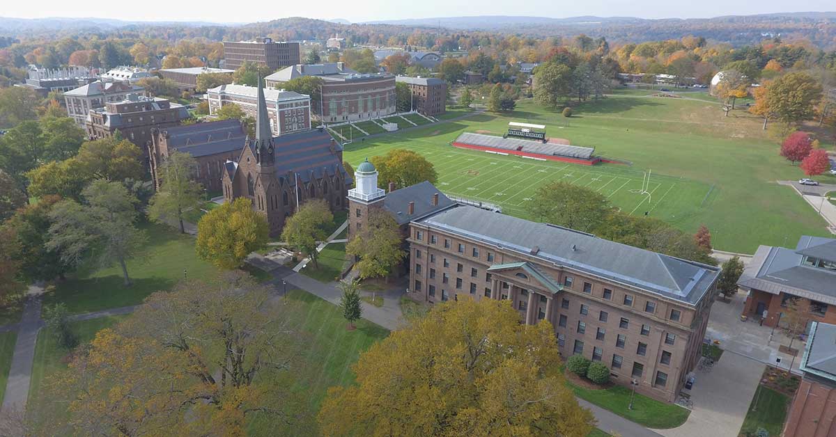 Wesleyan University arial campus